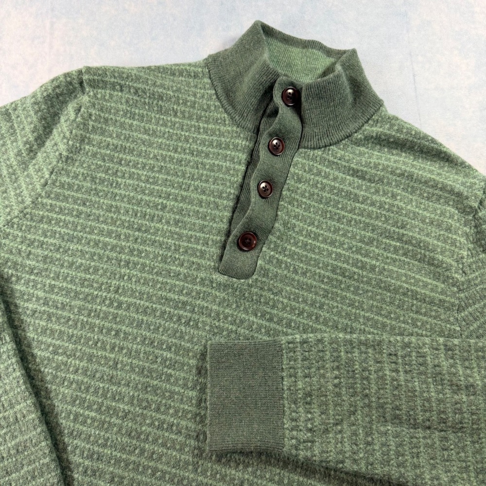 UNTUCKit Engwen Sweater Mens L Green Good Merino Wool Mock Neck 40952